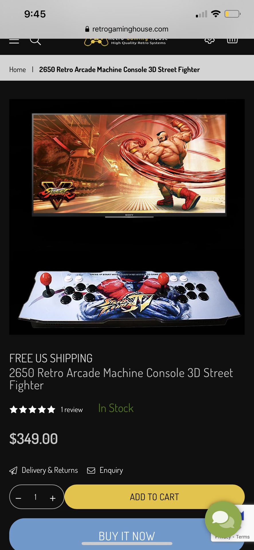 2650 Retro Arcade Machine Console 3D Street Fighter