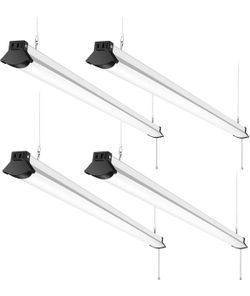 FAITHSAIL 4FT Linkable LED Shop Light, 50 W for Garage, 5600 LM 4 Foot LED Light Fixtures for Workbench, 5000K LED Workshop Light with Plug, Pull Chai