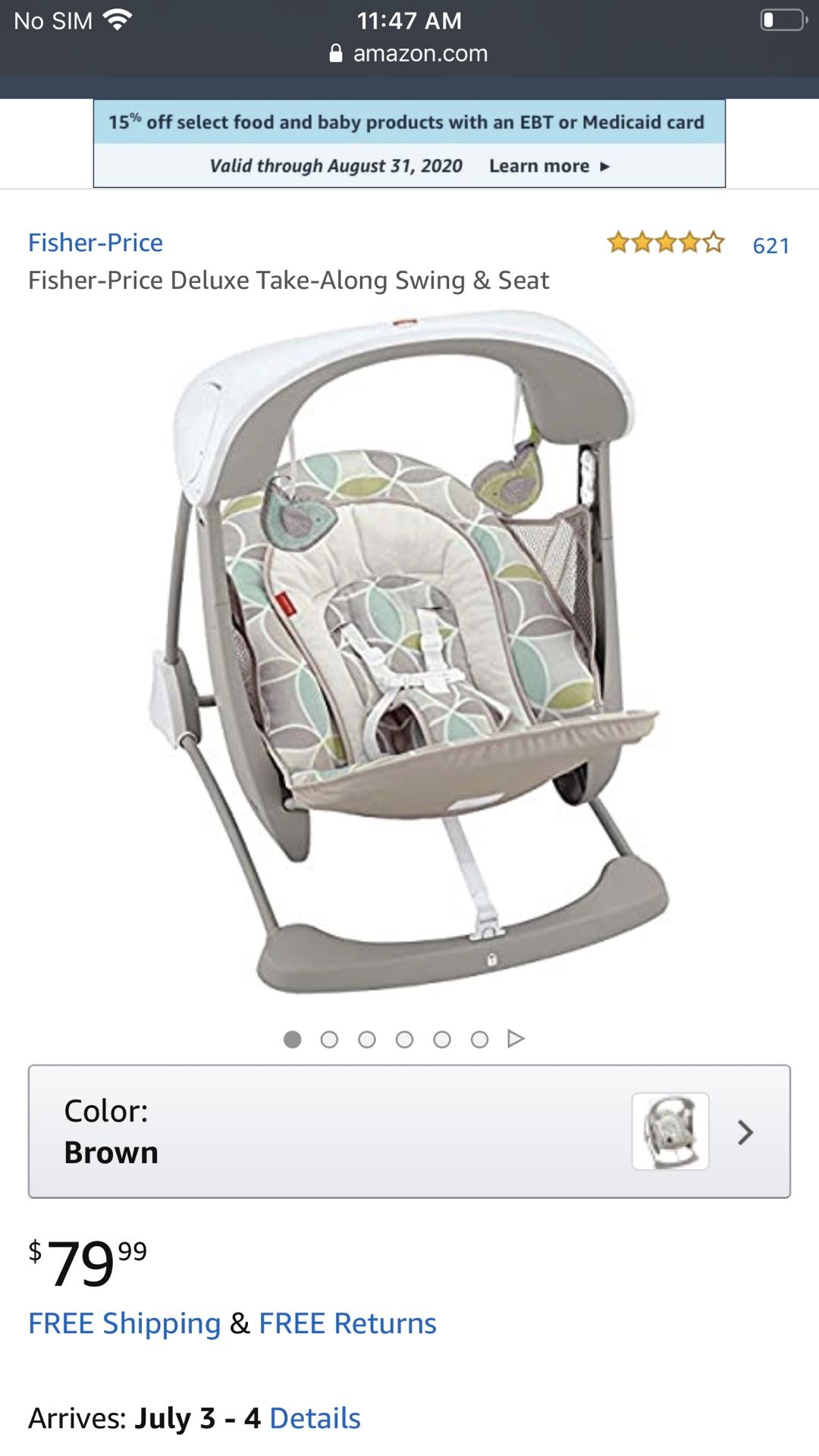 Fisher-Price Deluxe Take Along Swing and Seat