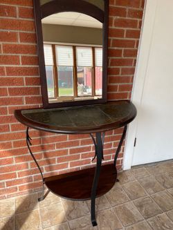 Entryway table and mirror