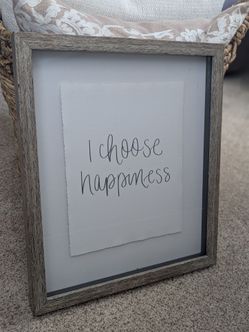 "I Choose Happiness" Framed Wall Art, size 13"x15"