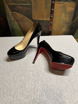 Christian Louboutin Bianca platform Leather Black - Size 38.5  Please check pictures as they are part of description 