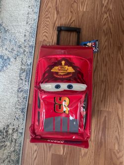Disney Pixar Cars Lightning McQueen Rolling Suitcase Kids Luggage Carry-On