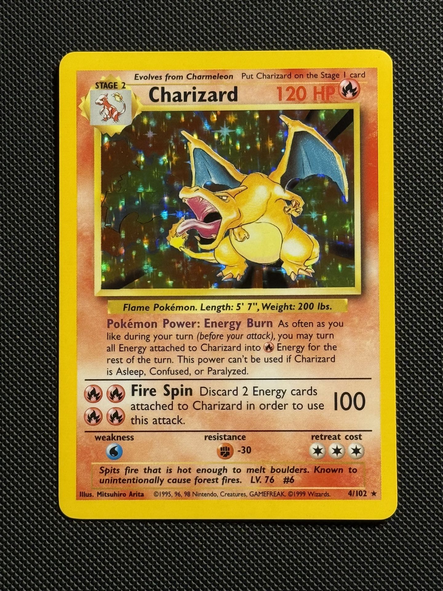 Pokemon Card 1999 Base Set Charizard Excellent Condition 🔥