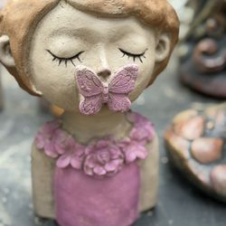 Concrete Head Planter 🦋