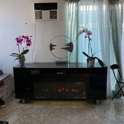 Electric Fireplace With Bluetooth Speaker - Make Offer