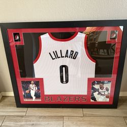 Damian Lillard Autographed Jersey Custom Framed 
