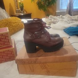 Burgundy Wedge Ankle Boot 