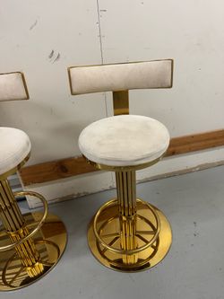 Gold bar stools (3)