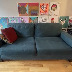 Teal Modern Sofa, Lounge Chair, and Ottoman Set