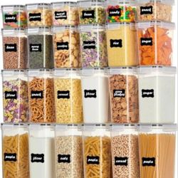 Airtight Food Storage Containers with Lids, Vtopmart 24 pcs Plastic Kitchen and Pantry