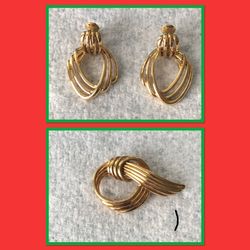 Vintage Monet Earrings and Brooch Set