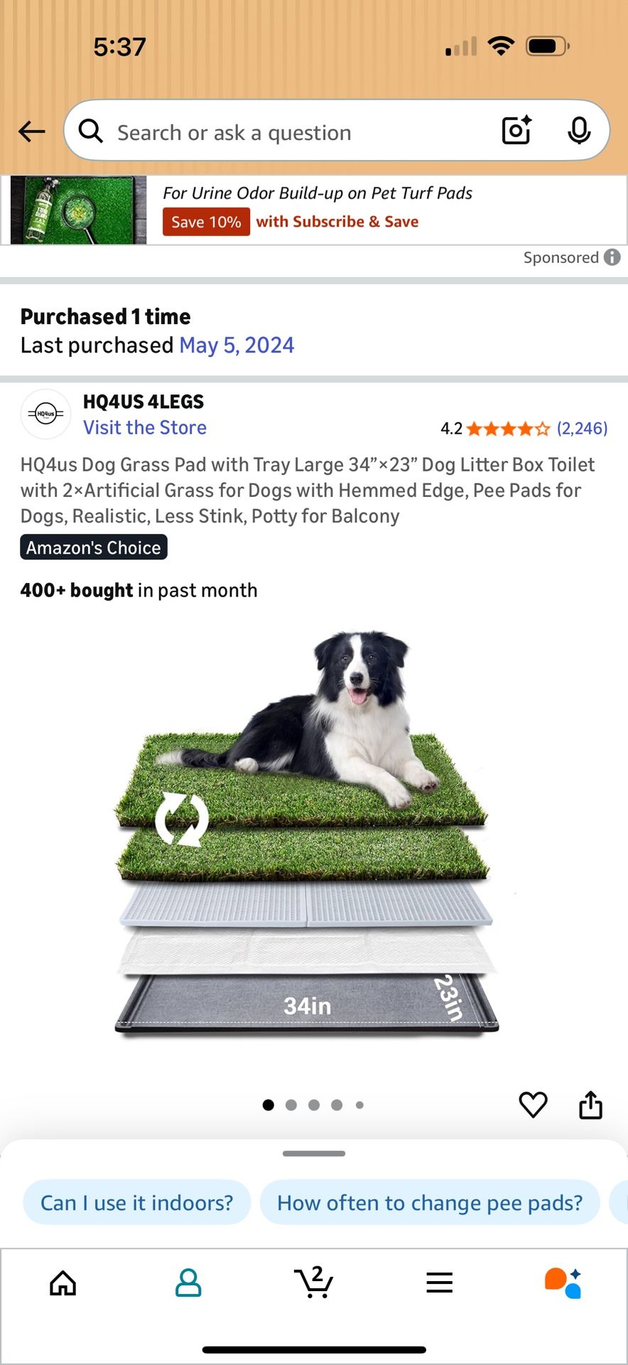 Dog grass pad