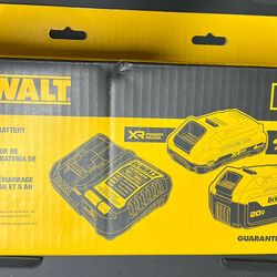 NEW Dewalt 20V MAX Lithium-Ion Starter Kit with 4Ah and 5Ah Batteries and Charger- brand new