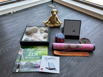 Tabletop Zen & Meditation Bundle - Buddha Board, Zen Garden & Incense