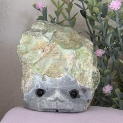 Natural Green Moonstone Hedgehog