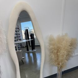 Curvy Suede Mirror 