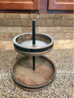 Two tiered Lazy Susan rustic