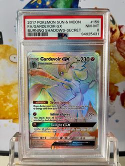 PSA 8 Gardevoir GX Secret Rainbow Rare Full Art Pokemon Burning Shadows