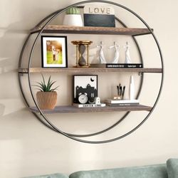 50cm Round 3 Tier Floating Shelves Rack
