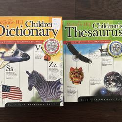 Set of McGraw-Hill Children's Dictionary and Thesaurus from the Wordsmyth Reference Series.
