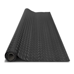 4x8FT Garage Floor Mat, 2.8mm Thickened Flooring Roll for Under Car, Golf Cart Parking Mat, Diamond Plate PVC Rubber Motorcycle Mat, Non-Slip Floor Pr