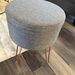 Poly And Bark Hattie Small Round Storage Stool Ottoman 