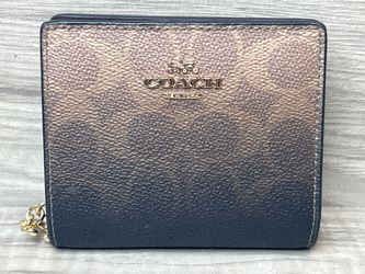 Coach Snap Wallet in Ombre Signature Canvas Brown Gold (PO1027091)