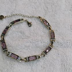 925 Italian Silver Purple Stone BRACELET 