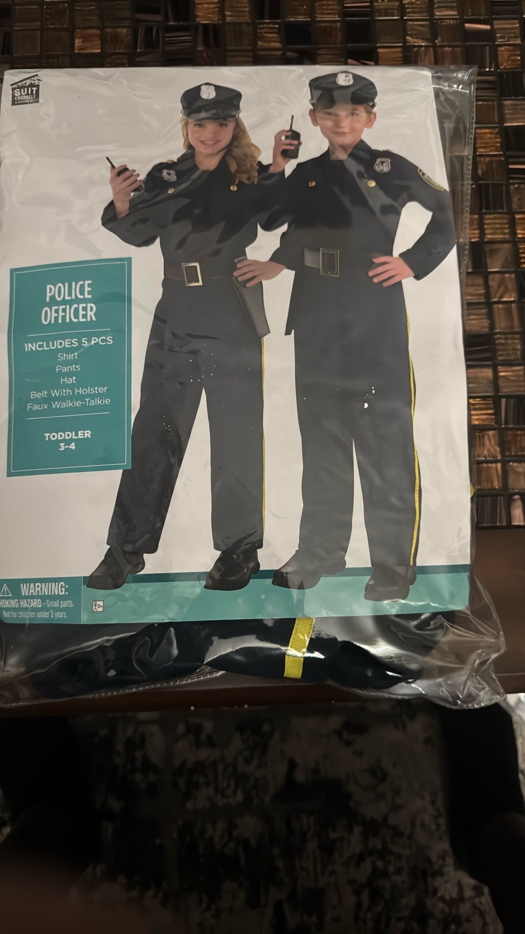SUIT YOURSELF Police Officer 5 Piece Halloween Costume Cosplay Child L 12-14 NEW