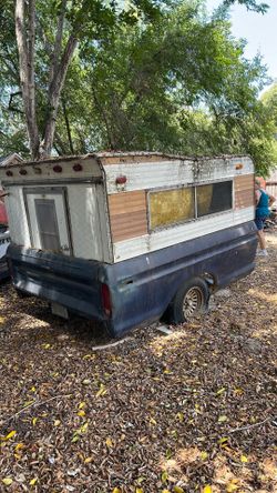 Small Pull Camper Old Ford Truck Bed