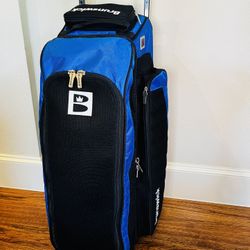 Brunswick 3 Ball Triple Roller Bowling Bag Black & Blue | Smooth Great Condition!