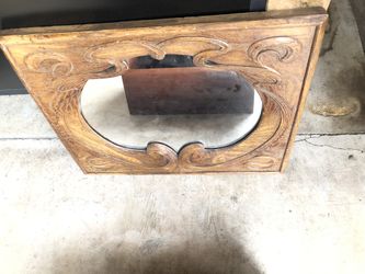 Art Noveau Design Wood Framed Mirror 18” w x 16”h x 2” d Excellent Condition From smoke free and pet free home