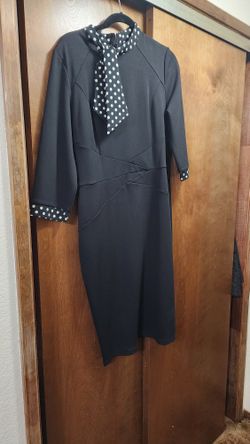 VF SHOW Tie Neck Slim Pencil Dress