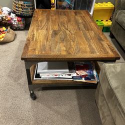 Hardwood Coffee Table and End Table Set