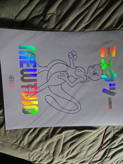 Limited edition holographic mewtwo poster