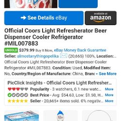 Coors Light Refrigerator Brand New 