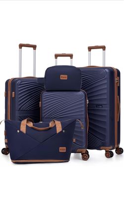 Luggage Sets 5 Piece, Suitcases with Wheels, ABS Hard Case Luggage with TSA Lock Spinner Wheels, Carry On Luggage Set (20/24/28 inch)