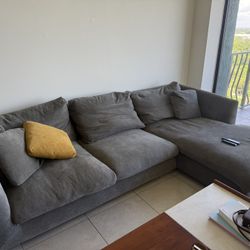 Feathers Sectional Couch Chaise Lounge 110 Inches (Open To Offers)
