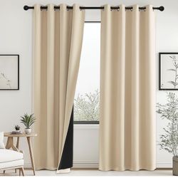 Blackout Curtains – 2 Panels Beige (52x84)