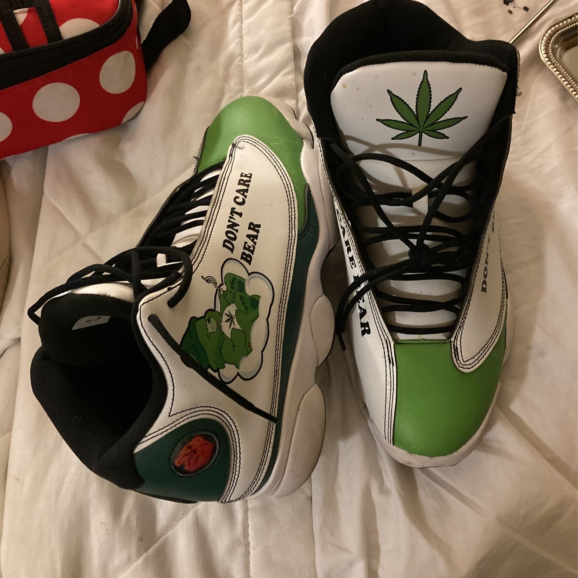 Jordan Number 13s With “Don’t Care Bear”- Marijuana Logo (Rare)