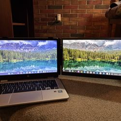 Portable Dual Screen Laptop screen Extender - 14” 1080p FHD Display 