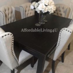 7 Pc Wingback Dining Table Set Brand New In Box