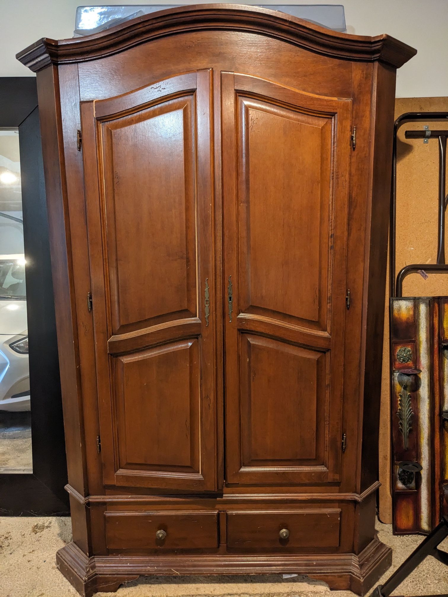LARGE Antique Solid Wood Wardrobe Closet, Armoire
