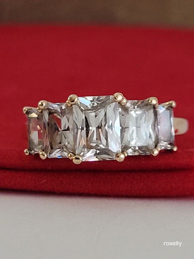 ❤️14k Size 6.75 Amazing Solid Yellow Gold Cubic Zirconia Cocktail Ring!/ Anillo de Oro con Circonitas Cúbicas! 👌🎁Post Tags: Anillo de Oro