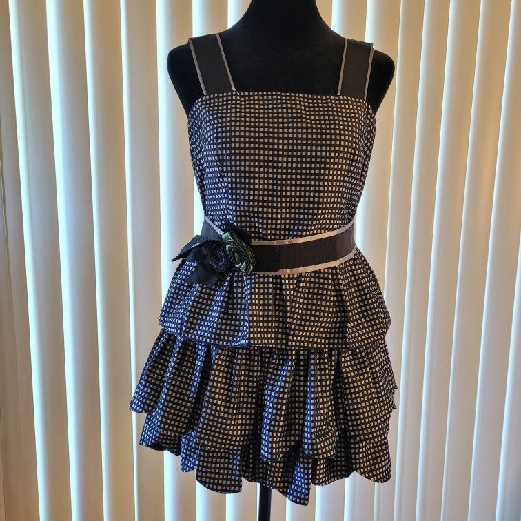 Elegant Black and White Mini Dress