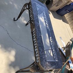 Marble Top With Metal Frame Sofa Table 