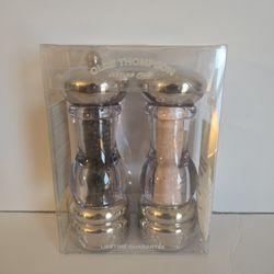 Olde Thompson Silver Salt and Pepper Grinder Set. Brand New In Box