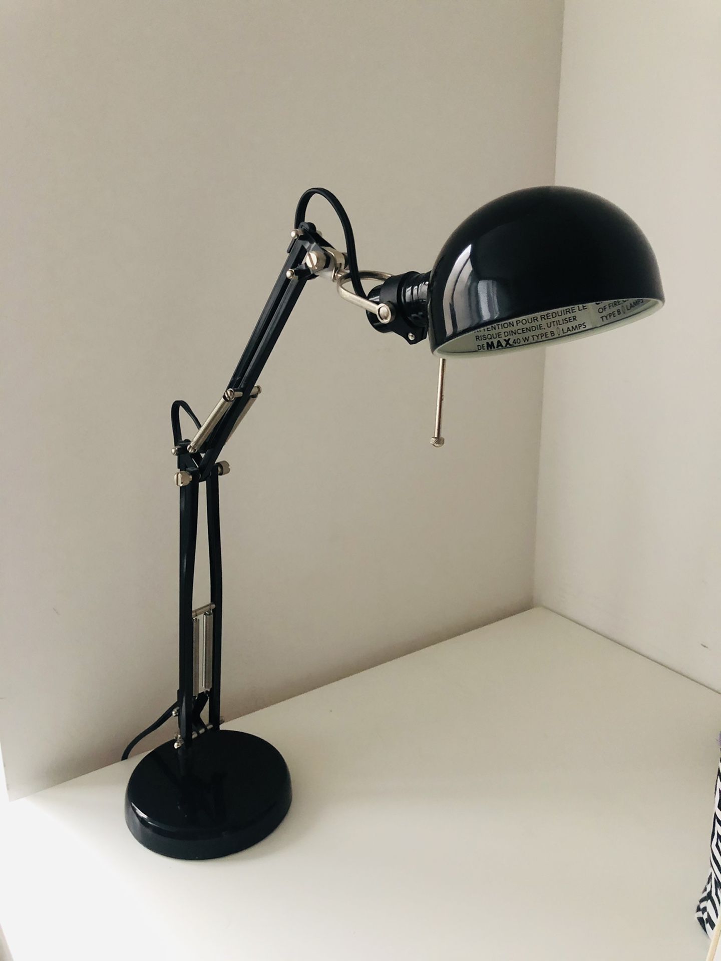 IKEA black Forsa desk lamp