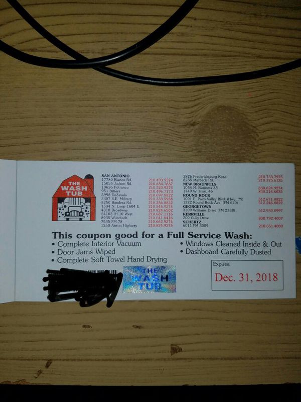 Wash Tub Coupons For Sale In San Antonio Tx Offerup